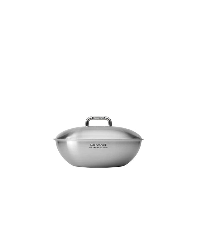 316 Ti Stainless Steel Wok 26 cm with lid