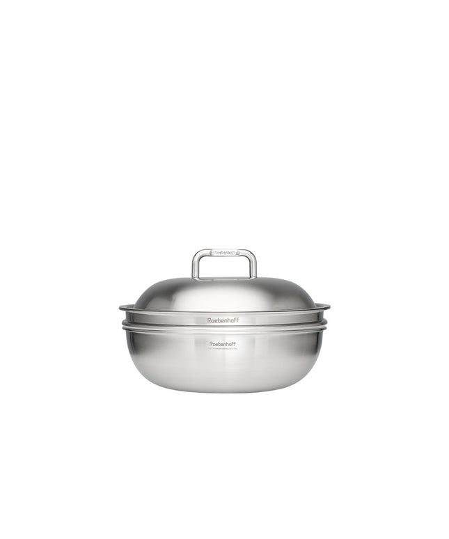 316 Ti Stainless Steel Pot 28 cm with lid and steamer
