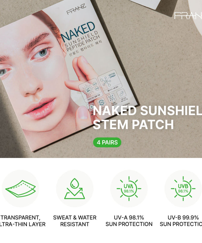 Franz Naked Sunshield Peptide Patch (Regular Size, 4 Pairs)