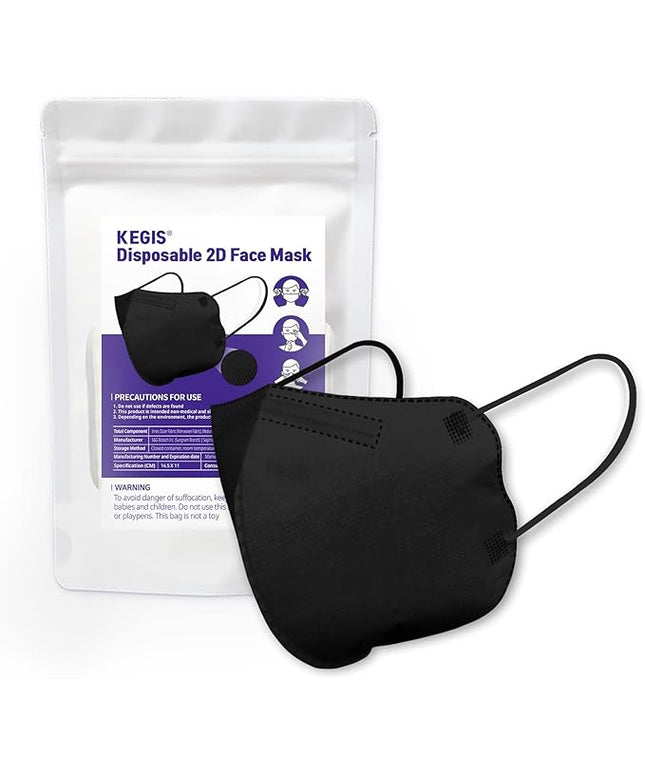 KEGIS Disposable 2D Face Mask (10PCS)_Black