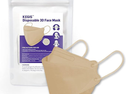 KEGIS Disposable 3D Face Mask (10PCS)_Beige