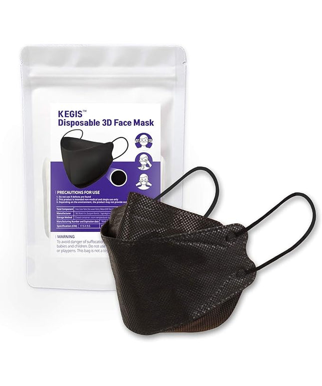 KEGIS Disposable 3D Face Mask (10PCS)_Black