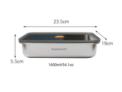 316 Stainless Steel Food Container 1600ml (Rectangle)