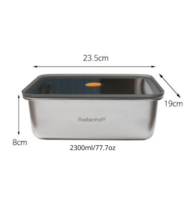 316 Stainless Steel Food Container 2300ml (Rectangle)