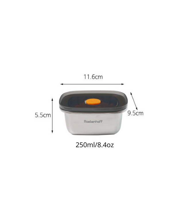 316 Stainless Steel Food Container 250ml (Rectangle)