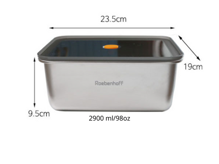 316 Stainless Steel Food Container 2900ml (Rectangle)