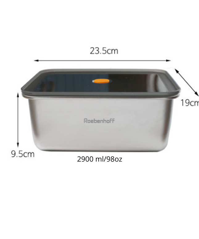316 Stainless Steel Food Container 2900ml (Rectangle)