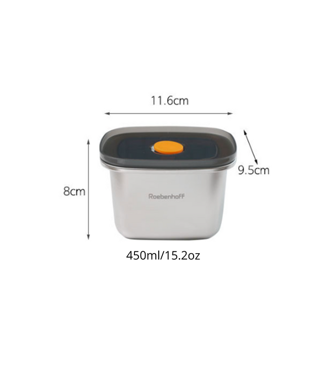 316 Stainless Steel Food Container 450ml (Rectangle)