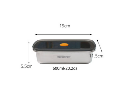 316 Stainless Steel Food Container 600ml (Rectangle)