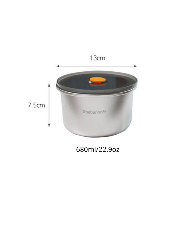 316 Stainless Steel Food Container 680ml (Round)