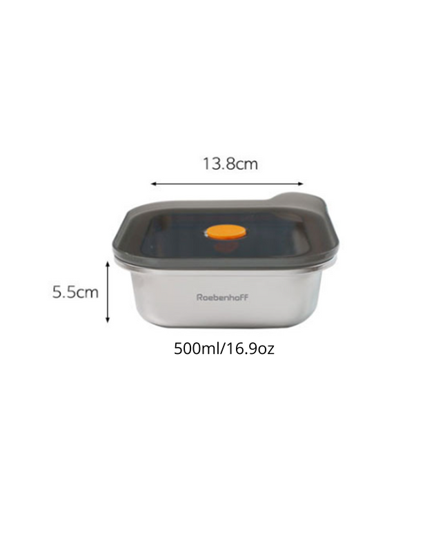 316 Stainless Steel Food Container 500ml (Square)