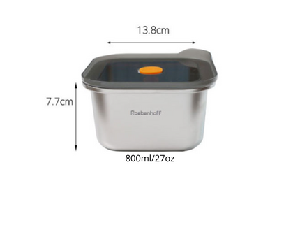 316 Stainless Steel Food Container 800ml (Square)