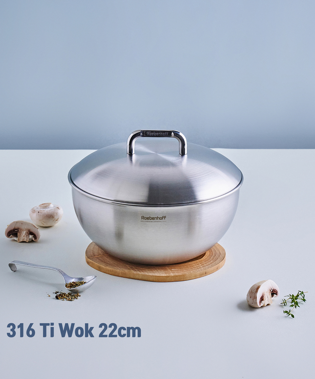 316 Ti Stainless Steel Pot 22 cm with lid