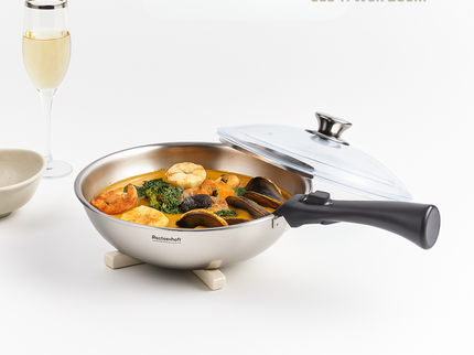 316 Ti Stainless Steel Wok 26 cm with lid